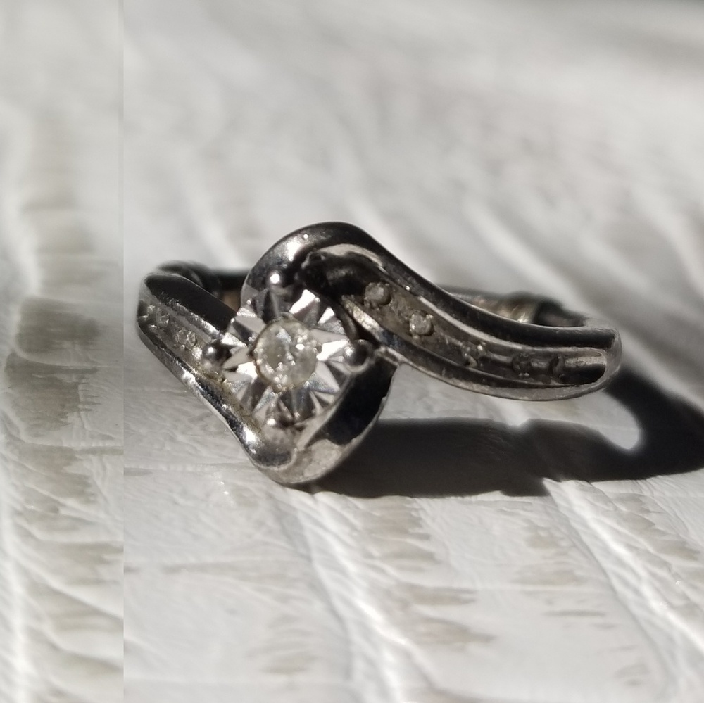 925 Sterling Silver diamond Promise ring